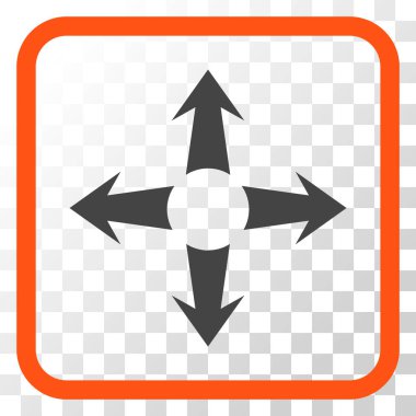 Genişletin okları vektör simgesi bir çerçeve içinde