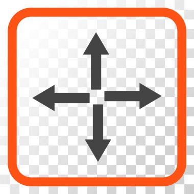 Genişletin okları vektör simgesi bir çerçeve içinde