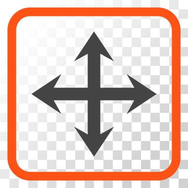 Genişletin okları vektör simgesi bir çerçeve içinde