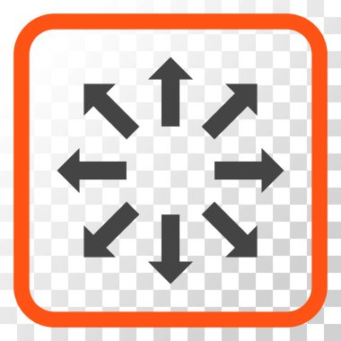 Oklar vektör simgesi bir çerçeve içinde patlayabilir