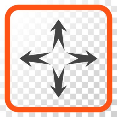 Genişletin okları vektör simgesi bir çerçeve içinde