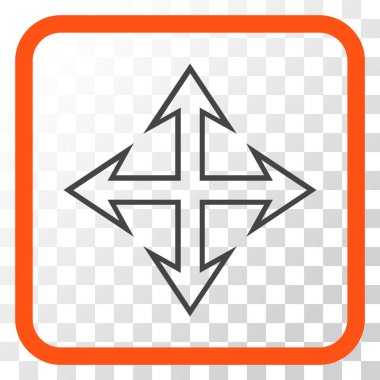 Genişletin okları vektör simgesi bir çerçeve içinde