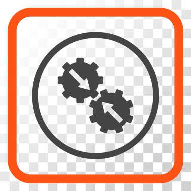 Dişli Tümleştirme vektör simgesi bir çerçeve içinde