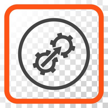 Dişli Tümleştirme vektör simgesi bir çerçeve içinde