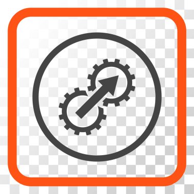 Dişli Tümleştirme vektör simgesi bir çerçeve içinde