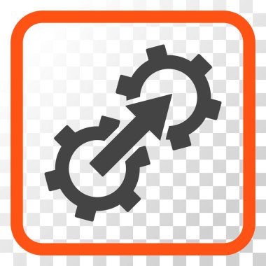 Dişli Tümleştirme vektör simgesi bir çerçeve içinde