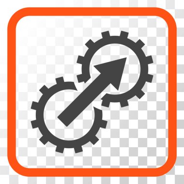 Dişli Tümleştirme vektör simgesi bir çerçeve içinde