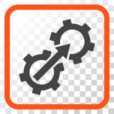 Dişli Tümleştirme vektör simgesi bir çerçeve içinde