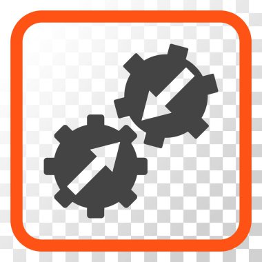 Dişli Tümleştirme vektör simgesi bir çerçeve içinde