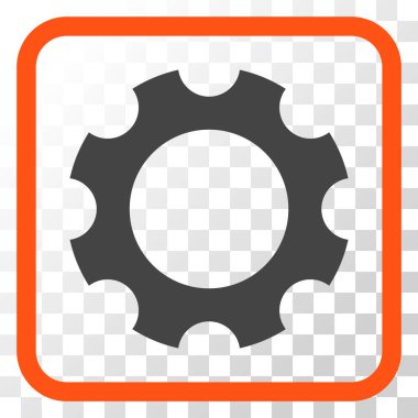 Dişli vektör simgesi bir çerçeve içinde