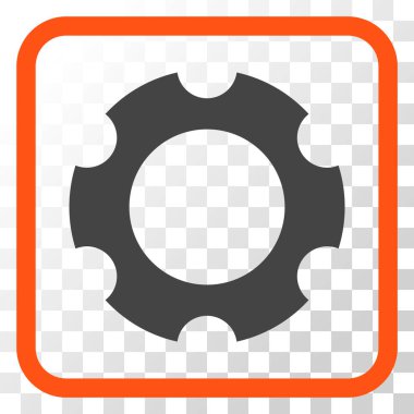 Dişli vektör simgesi bir çerçeve içinde