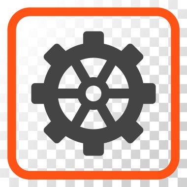 Dişli vektör simgesi bir çerçeve içinde