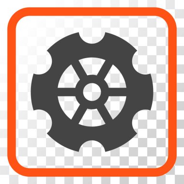 Dişli vektör simgesi bir çerçeve içinde