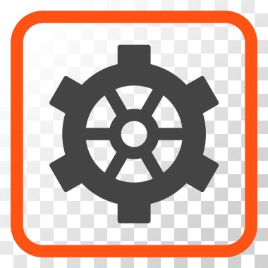 Dişli vektör simgesi bir çerçeve içinde