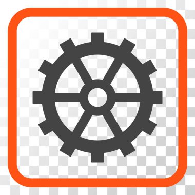 Dişli vektör simgesi bir çerçeve içinde