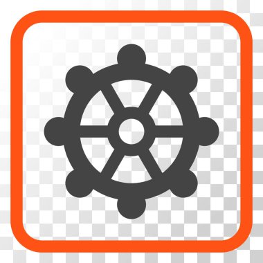 Dişli vektör simgesi bir çerçeve içinde