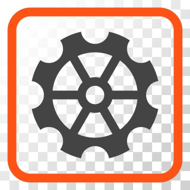 Dişli vektör simgesi bir çerçeve içinde