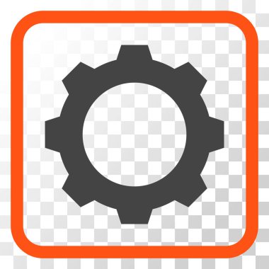 Dişli vektör simgesi bir çerçeve içinde