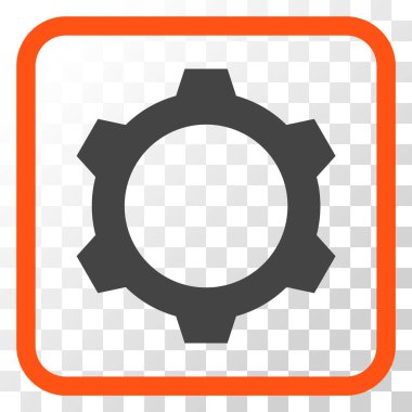 Dişli vektör simgesi bir çerçeve içinde