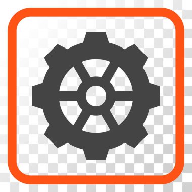 Dişli vektör simgesi bir çerçeve içinde