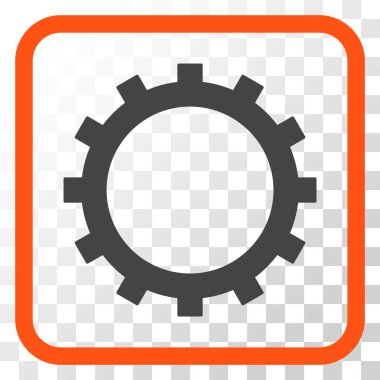 Dişli vektör simgesi bir çerçeve içinde