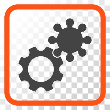 Gears'ı vektör simgesi bir çerçeve içinde