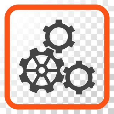 Gears'ı vektör simgesi bir çerçeve içinde