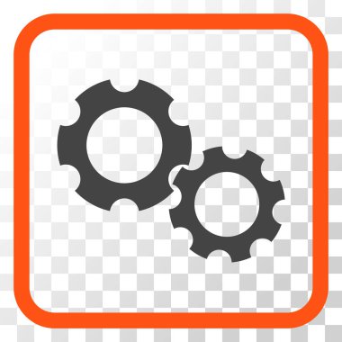 Gears'ı vektör simgesi bir çerçeve içinde