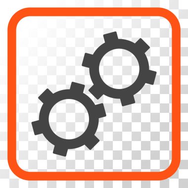 Gears'ı vektör simgesi bir çerçeve içinde