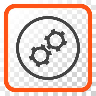 Gears'ı vektör simgesi bir çerçeve içinde