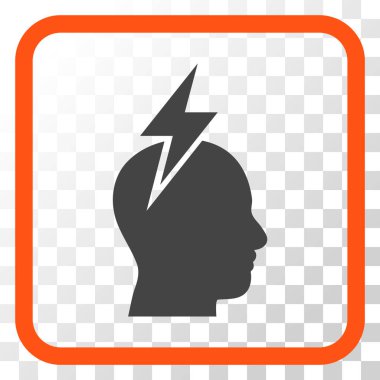 Baş ağrısı vektör simgesi bir çerçeve içinde