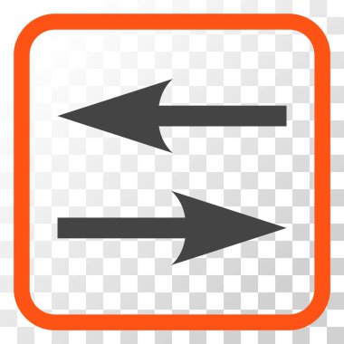 Yatay Exchange oklar bir çerçeve içinde simge vektör