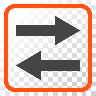 Yatay Çevir ok simge bir çerçeve içinde vektör