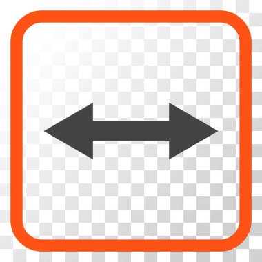 Yatay Çevir vektör simgesi bir çerçeve içinde