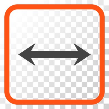 Yatay Çevir vektör simgesi bir çerçeve içinde