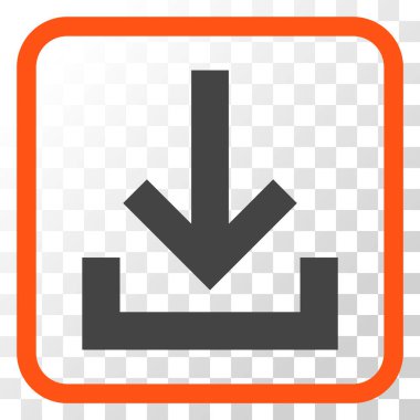 Gelen kutusu vektör simgesi bir çerçeve içinde