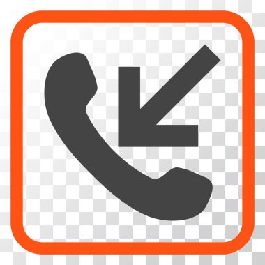 Gelen arama vektör simgesi bir çerçeve içinde