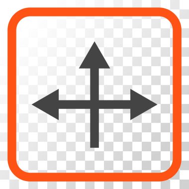 Kavşak yön vektör simgesi bir çerçeve içinde