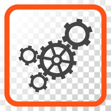 Mekanizması vektör simgesi bir çerçeve içinde