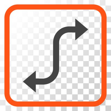 Bend ok vektör simgesi bir çerçeve içinde karşısında