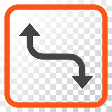 Bend ok vektör simgesi bir çerçeve içinde karşısında