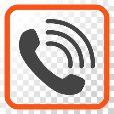 Telefon vektör simgesi bir çerçeve içinde