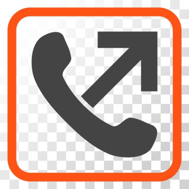 Giden arama vektör simgesi bir çerçeve içinde