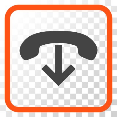 Vektör simgesi bir çerçeve içinde telefon asmak