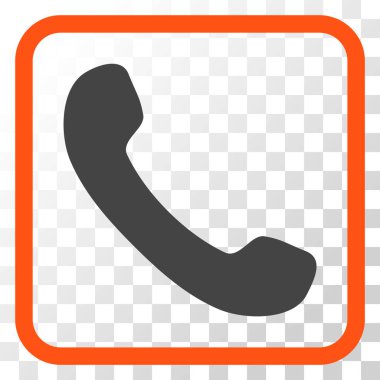 Telefon alıcı vektör simgesi bir çerçeve içinde