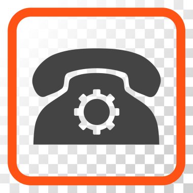 Telefon ayarları vektör simgesi bir çerçeve içinde