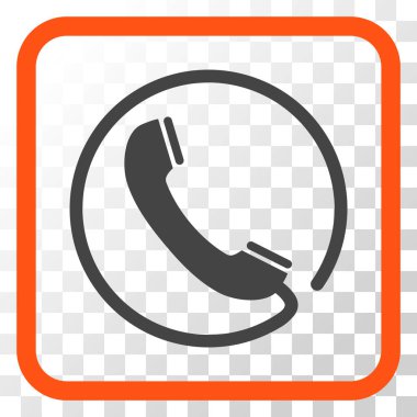 Telefon vektör simgesi bir çerçeve içinde