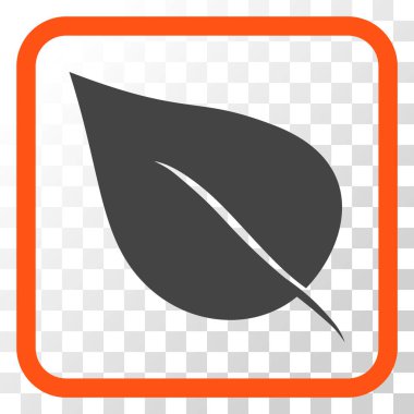 Bitki yaprak vektör simgesi bir çerçeve içinde