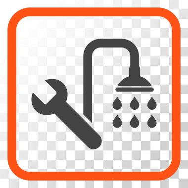 Sıhhi tesisat vektör simgesi bir çerçeve içinde