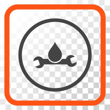 Sıhhi tesisat vektör simgesi bir çerçeve içinde